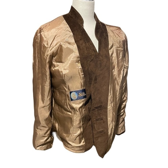 Your Sixth Sense Wool and Velvet trim Short Riding Jacket artifical wood buttons - Picture 3 of 14